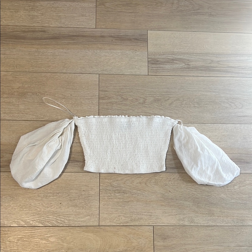 Vici White Smocked Top